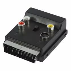Valueline VLVP31903B, SCART (21-pin), 3 x RCA + S-Video, Maschio, Femmina, Nero, 130 mm