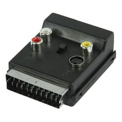 Valueline VLVP31903B cavo e adattatore video SCART (21-pin) 3 x RCA + S-Video Nero