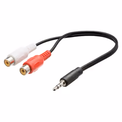 Valueline VLAP22250B02, 3.5mm, Maschio, 2 x RCA, Femmina, 0,2 m, Nero, Rosso, Bianco
