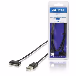 Valueline VLMB39100B10, Nero, USB A, Apple 30-pin, 1 m, Maschio, Maschio