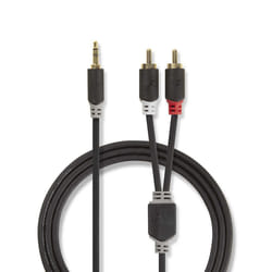 Nedis CABW22200AT05 cavo audio 0,5 m 3.5mm 2 x RCA Antracite