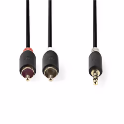 Nedis CABW22200AT05 cavo audio 0,5 m 3.5mm 2 x RCA Antracite