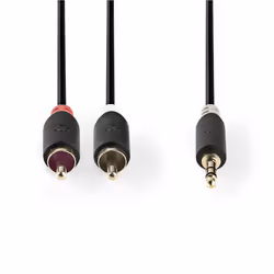 Nedis CABW22200AT50 cavo audio 5 m 3.5mm 2 x RCA Antracite - Vista aggiuntiva 2