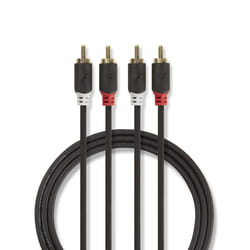 Nedis CABW24200AT50 cavo audio 5 m 2 x RCA Antracite