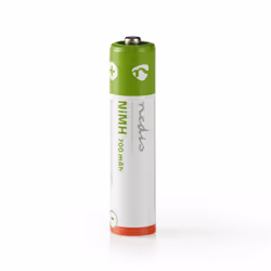 Nedis BANM7HR034B, Batteria ricaricabile, Mini Stilo AAA, Nichel-Metallo Idruro (NiMH), 1,2 V, 4 pz, 700 mAh