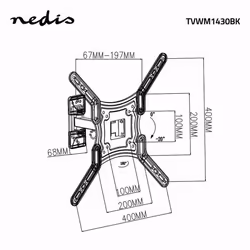 Nedis TVWM1430BK Supporto TV a parete 55" Nero - Vista aggiuntiva 7