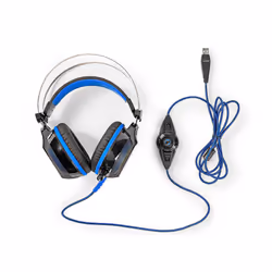 Nedis GHST500BK cuffia e auricolare Cablato A Padiglione Gaming USB tipo A Nero, Blu - Vista aggiuntiva 7