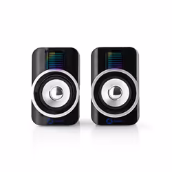 Nedis GSPR20020BK, 1-via, 2.0 canali, Cablato, 10 W, Blu, Nero
