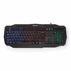 Nedis GKBD100BKUS, Cablato, USB, Interruttore a chiave a membrana, QWERTY, LED, Nero