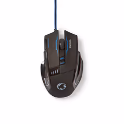 Nedis GMWD300BK, Mano destra, Ottico, 4000 DPI, Nero