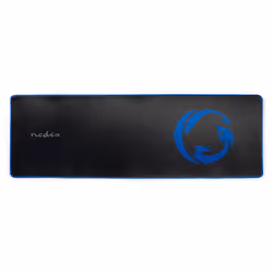 Nedis GMPD300BK, Nero, Blu, Immagine, Microfibra, Gomma, Tappetino per mouse per gioco da computer