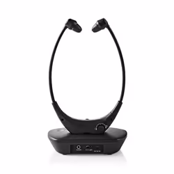 Nedis HPRF010BK cuffia e auricolare Cuffie Con cavo e senza cavo Sottomento TV USB tipo-C Base di ricarica Nero