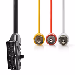 Nedis CVGP31130BK10 Cavo SCART 1 m 3 x RCA Nero - Vista aggiuntiva 2