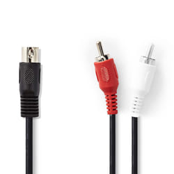 Nedis CAGP20200BK10 cavo audio 1 m DIN (5-pin) 2 x RCA Nero