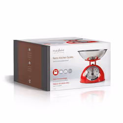 Nedis KASC110RD bilancia da cucina Rosso, Acciaio inox Superficie piana Bilancia da cucina meccanica - Vista aggiuntiva 5