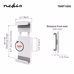 Nedis TWMT100SI supporto per personal communication Bianco, Grigio - Vista aggiuntiva 6