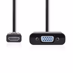 Nedis CCGB34900BK02 cavo e adattatore video 0,2 m HDMI tipo A (Standard) VGA (D-Sub) + 3.5mm Nero - Vista aggiuntiva 3