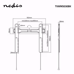 Nedis TVWM5030BK Supporto TV a parete 139,7 cm (55") Nero - Vista aggiuntiva 5