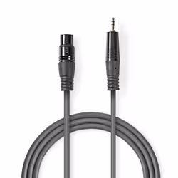 Nedis COTH15300GY15, XLR (3-pin), Maschio, Maschio, Rame, 1,5 m, Grigio