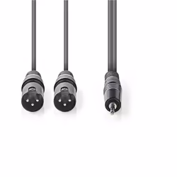Nedis COTH15310GY30 cavo audio 3 m 2 x XLR (3-pin) Grigio