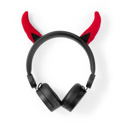 Nedis HPWD4000BK cuffia e auricolare Cuffie Cablato A Padiglione Studio Nero, Rosso