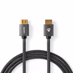 Nedis CVTB34000GY10, 1 m, HDMI tipo A (Standard), HDMI tipo A (Standard), Compatibilità 3D, 18 Gbit/s, Grigio
