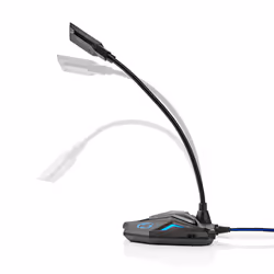 Nedis GMICGU100BK microfono Nero, Blu Microfono per PC