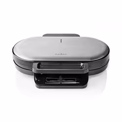 Nedis KAWP110FBK piastra per waffle 2 waffle 1200 W Nero, Argento