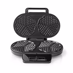 Nedis KAWP110FBK piastra per waffle 2 waffle 1200 W Nero, Argento