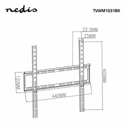 Nedis TVWM1031BK Supporto TV a parete 55" Nero - Vista aggiuntiva 7