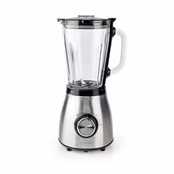 Nedis KABL350CAL, Frullatore da tavolo, 1,5 L, Funzione pulsante, 0,88 m, 800 W, Nero, Argento