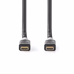 Nedis CCBW64020AT20, 2 m, USB C, USB C, USB4 Gen 2x2, 20 Gbit/s, Nero, Argento