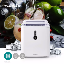 Nedis KAIC100FWT macchina per cubetti di ghiaccio Macchina per la produzione di cubetti di ghiaccio integrata/indipendente 12 kg/24h 120 W Bianco