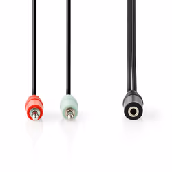 Nedis CAGB22160BK02 cavo audio 0,12 m 3.5mm 2 x 3.5mm Nero - Vista aggiuntiva 2