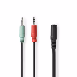 Nedis CAGB22160BK02 cavo audio 0,12 m 3.5mm 2 x 3.5mm Nero - Vista aggiuntiva 4