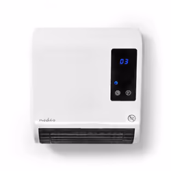 Nedis HTBA20WT, Chauffage de ventilateur électrique, Vitrocéramique, 1,5 m, IP22, Intérieure, Mur