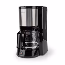 Nedis KACM260EBK, Macchina da caffè con filtro, Caffè macinato, 1000 W, Nero, Argento