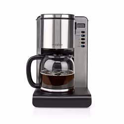 Nedis KACM280EAL, Macchina da caffè con filtro, 1,5 L, Caffè macinato, 1000 W, Alluminio, Nero