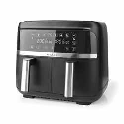 Nedis KAAFD350EBK friggitrice Doppia 3,8 L Indipendente 3000 W Friggitrice ad aria calda Nero