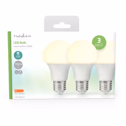 Nedis LBE27A603P3 Lampadina a risparmio energetico Bianco caldo 2700 K 11 W E27 F - Vista aggiuntiva 3