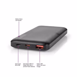 Nedis UPBKPD10000BK batteria portatile Polimeri di litio (LiPo) 10000 mAh Nero - Vista aggiuntiva 7