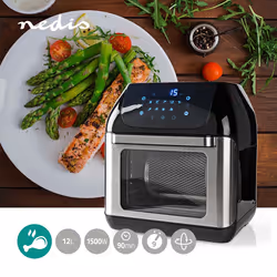 Nedis KAAFO300EBK friggitrice Singolo 12 L Indipendente 1500 W Friggitrice ad aria calda Nero - Vista aggiuntiva 2