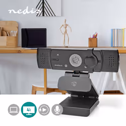 Nedis WCAM120BK webcam 8,3 MP 3840 x 2160 Pixel USB 2.0 Nero - Vista aggiuntiva 2