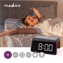 Nedis WCACQ30BK sveglia Sveglia digitale Nero - Vista aggiuntiva 7