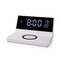 Nedis WCACQ20WT, Sveglia digitale, Rettangolo, Bianco, 24h, 1 °C, °C