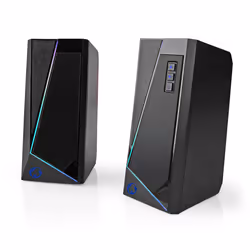 Nedis GSPR31020BK, 2-vie, 2.0 canali, Cablato, 6 W, Nero