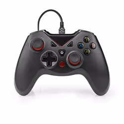 Nedis GGPD110BK, Gamepad, PC, D-pad, Tasto Home, Pulsante Seleziona, Pulsante Avvio, Pulsante Turbo, Digitale, Cablato, USB