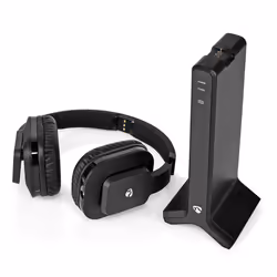 Nedis HPRF321BK cuffia e auricolare Cuffie Wireless A Padiglione TV Base di ricarica Nero - Vista aggiuntiva 4