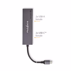 Nedis UHUBU3450AT hub di interfaccia USB 3.2 Gen 2 (3.1 Gen 2) Type-C 10000 Mbit/s Antracite - Vista aggiuntiva 5
