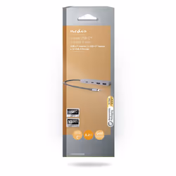 Nedis UHUBU3450AT hub di interfaccia USB 3.2 Gen 2 (3.1 Gen 2) Type-C 10000 Mbit/s Antracite - Vista aggiuntiva 6